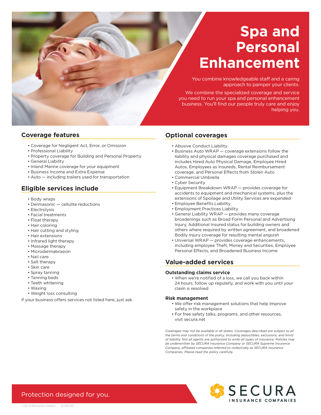Spa and Personal Enhancement Sell Sheet
